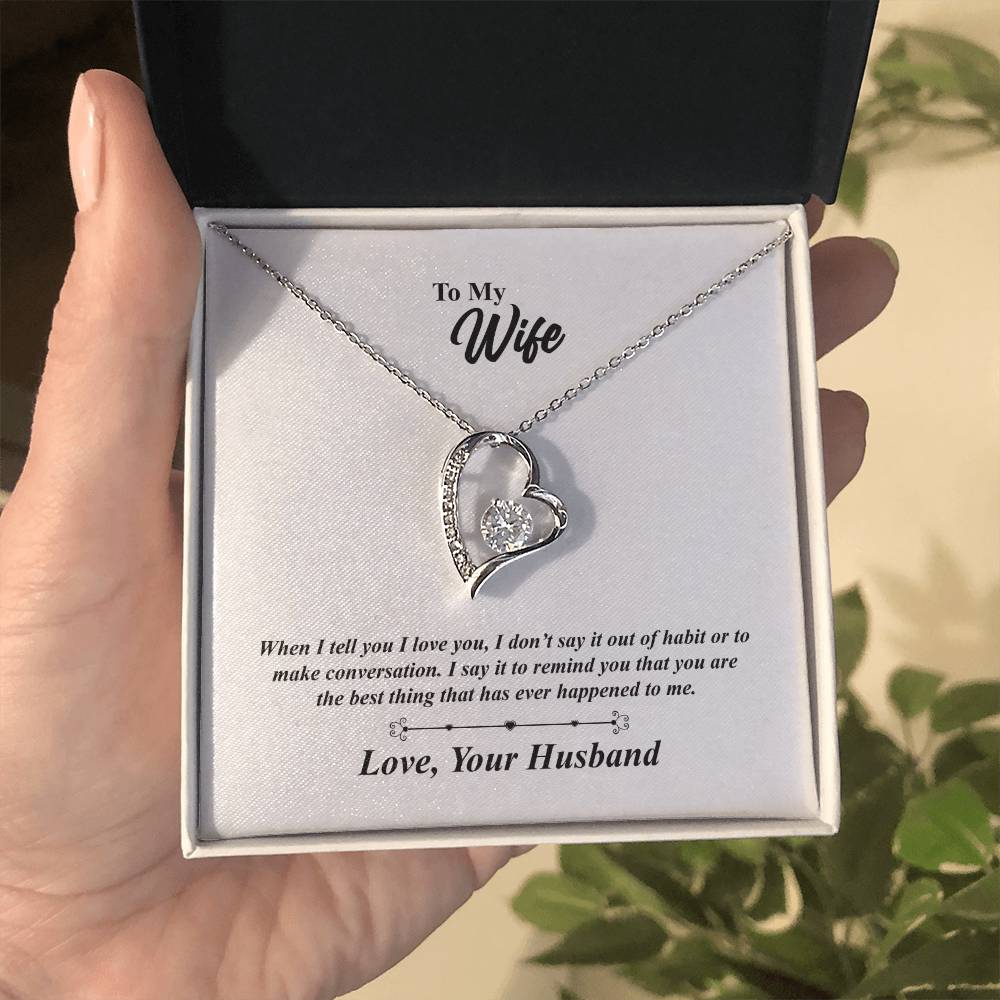 Wife The Best Thing Heart Necklace Gift-[product type]