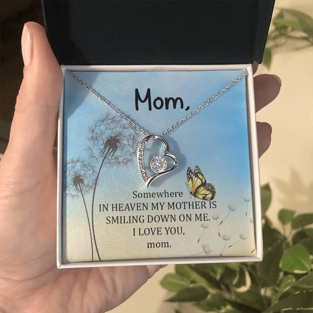 Somewhere in Heaven My Mother Heart Necklace Gift-[product type]