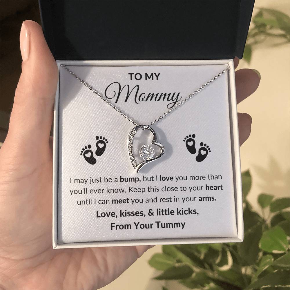 Mommy to Be From Tummy Heart Necklace Gift-[Heartfelt Family Gift]