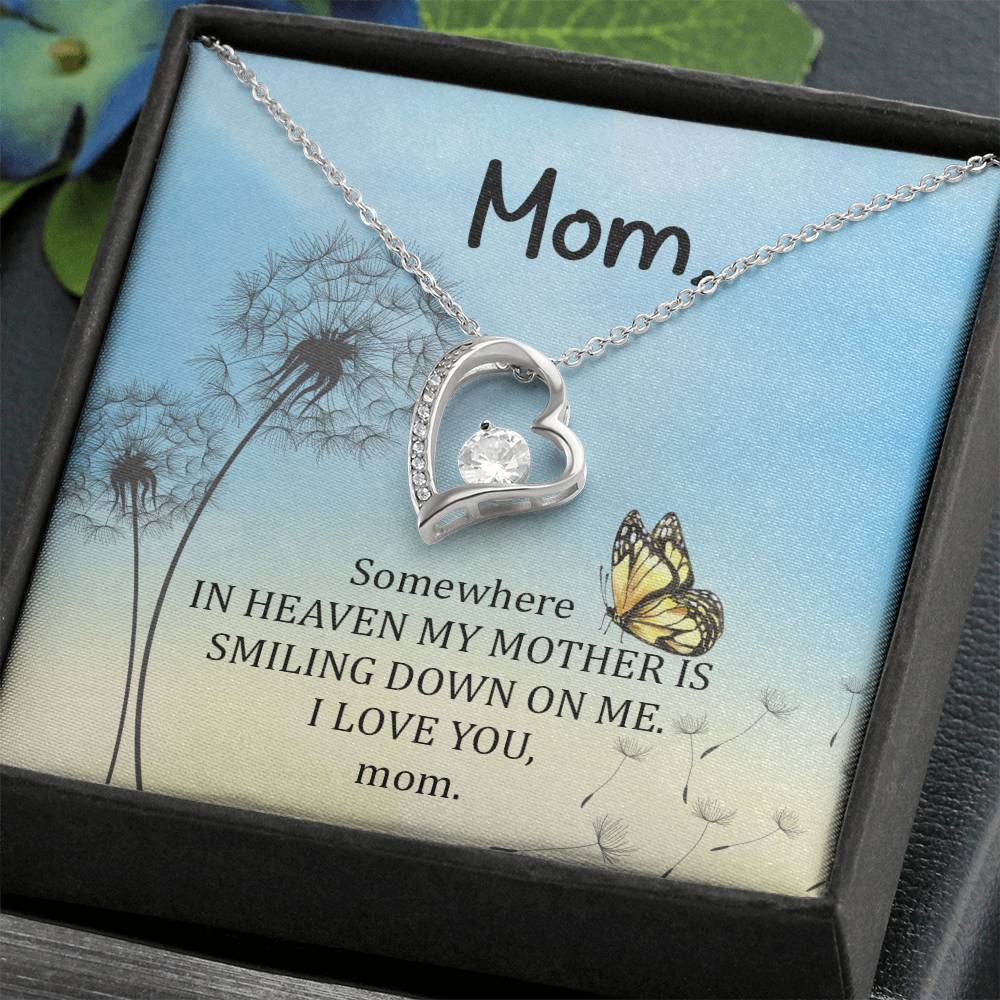 Somewhere in Heaven My Mother Heart Necklace Gift-[product type]