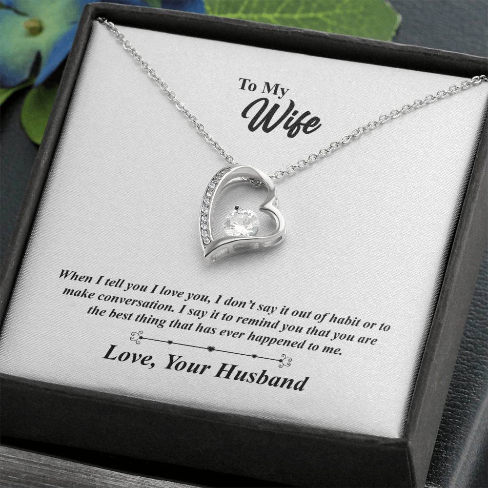 Wife The Best Thing Heart Necklace Gift-[product type]