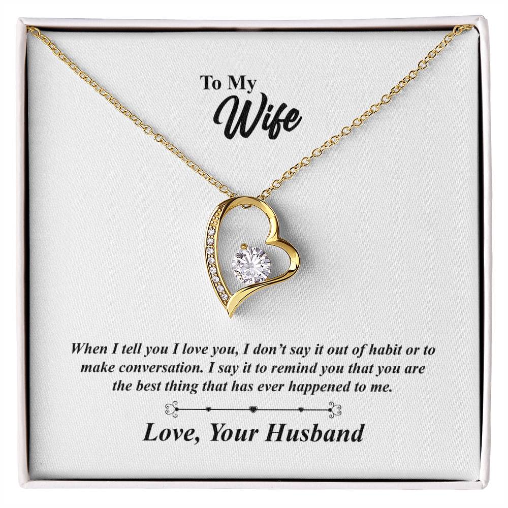 Wife The Best Thing Heart Necklace Gift-[product type]