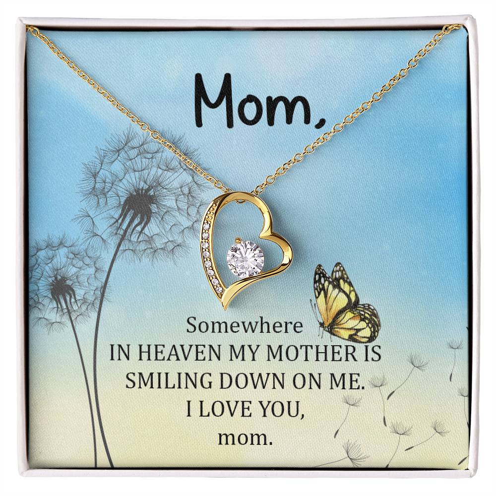 Somewhere in Heaven My Mother Heart Necklace Gift-[product type]