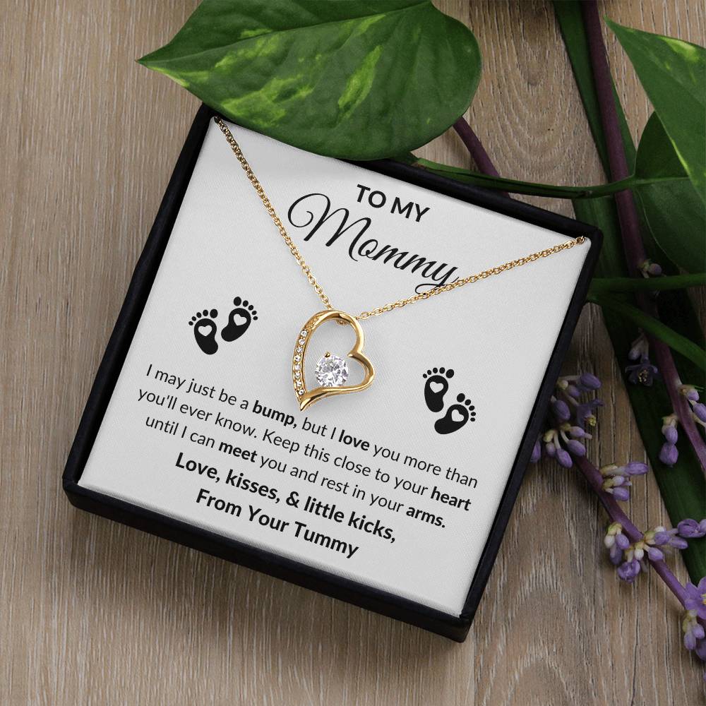 Mommy to Be From Tummy Heart Necklace Gift-[Heartfelt Family Gift]