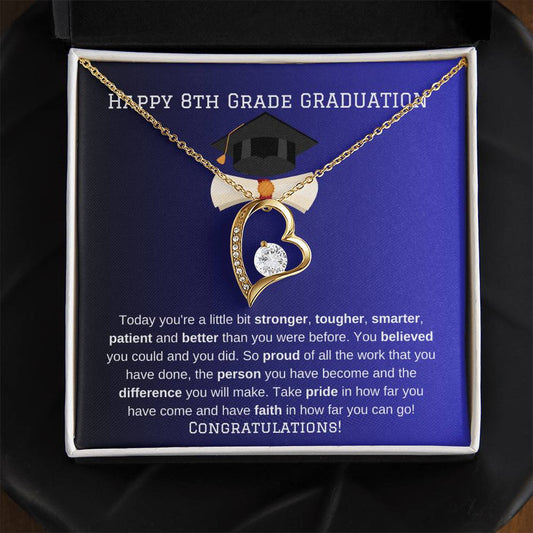 8th Grade Graduation Heart Necklace Gift-[product type]