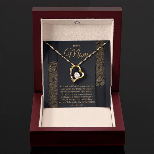 Mom From Son Heart Pendant Necklace Gift-FashionFinds4U