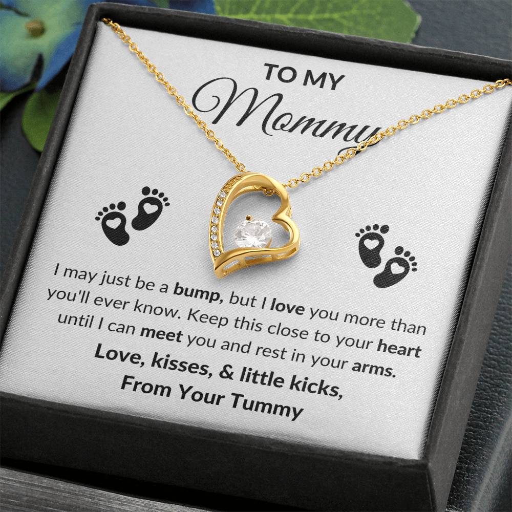 Mommy to Be From Tummy Heart Necklace Gift-[Heartfelt Family Gift]