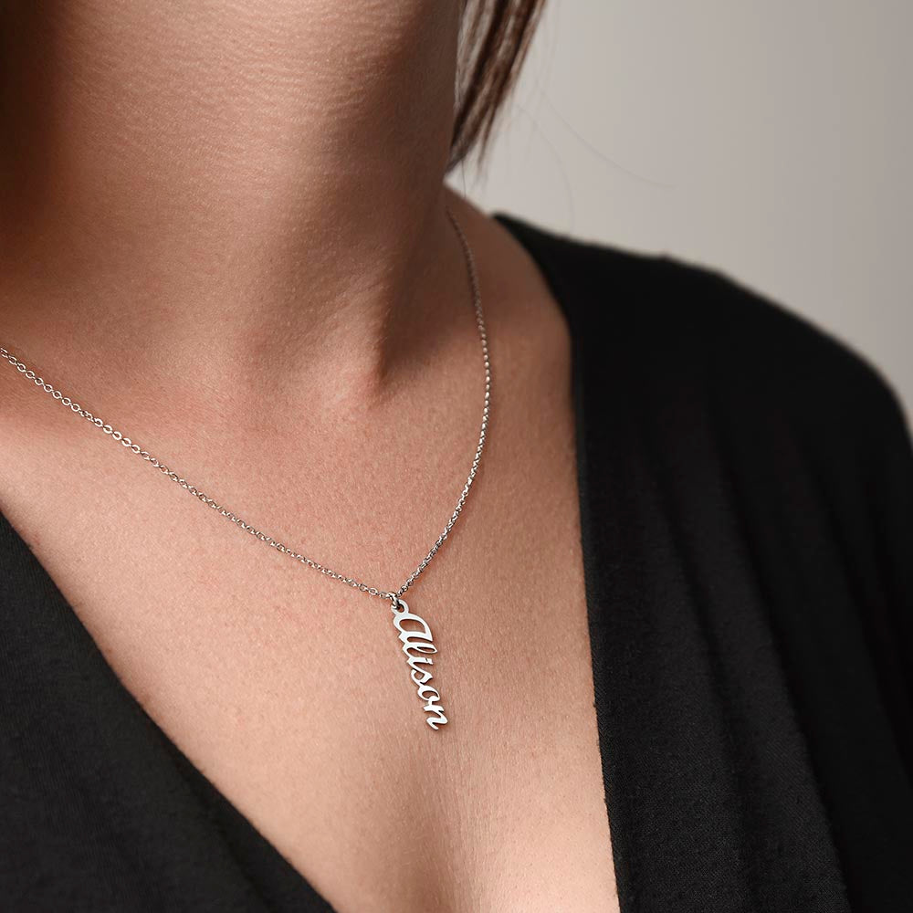 Multi Name Vertical Name Necklace-[Heartfelt Family Gift]