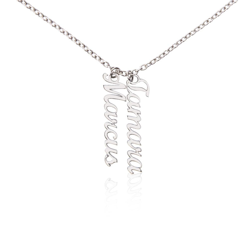 Multi Name Vertical Name Necklace-[Heartfelt Family Gift]