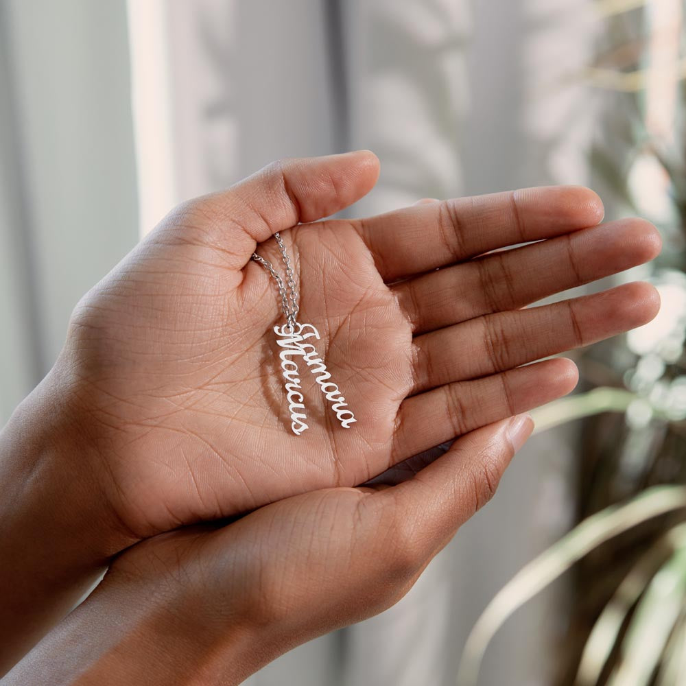 Multi Name Vertical Name Necklace-[Heartfelt Family Gift]