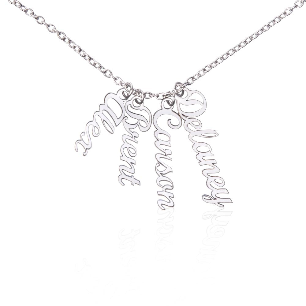 Multi Name Vertical Name Necklace-[Heartfelt Family Gift]