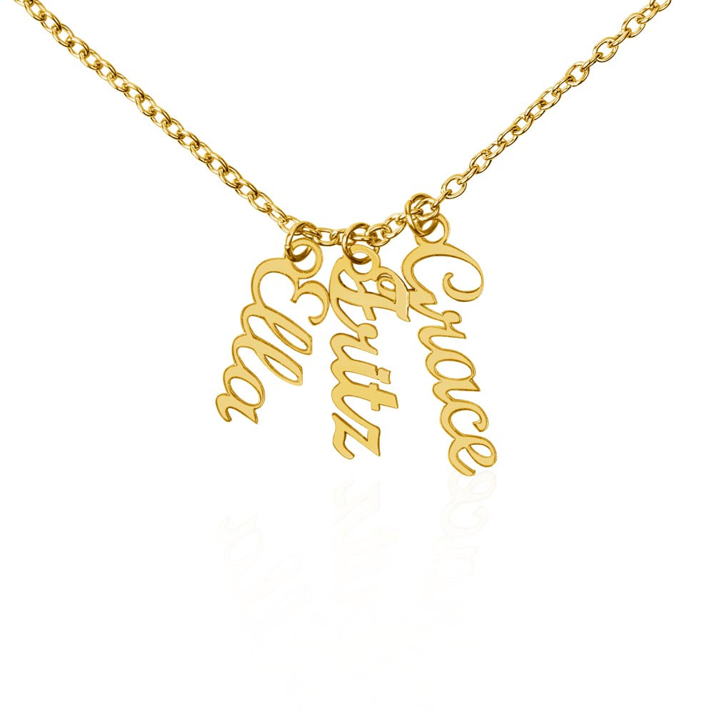 Multi Name Vertical Name Necklace-[Heartfelt Family Gift]