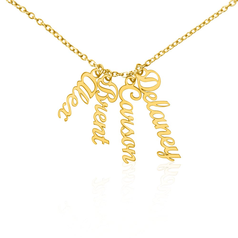 Multi Name Vertical Name Necklace-[Heartfelt Family Gift]