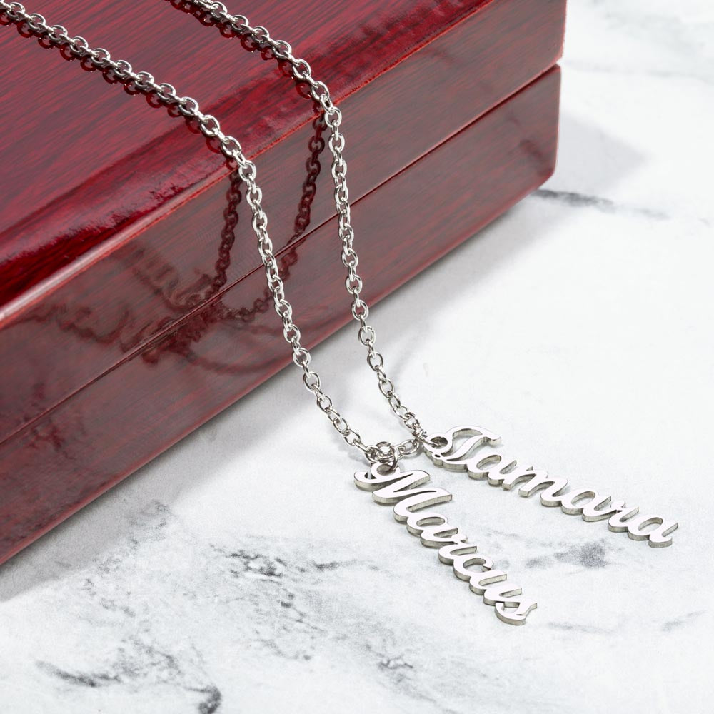 Multi Name Vertical Name Necklace-[Heartfelt Family Gift]