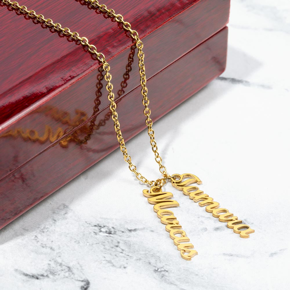 Multi Name Vertical Name Necklace-[Heartfelt Family Gift]