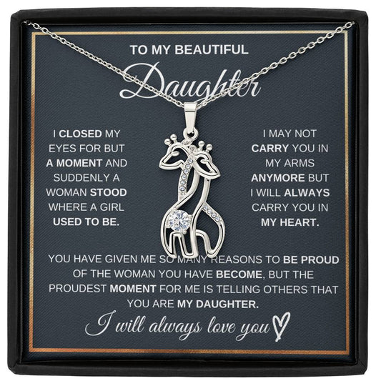 Daughter Giraffe Necklace from Mom or Dad-[product type]