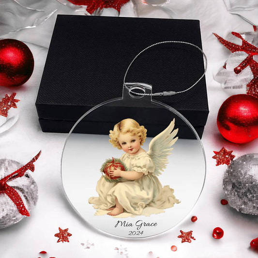 Baby Girl Victorian Angel Cherub Ornament-[Heartfelt Family Gift]