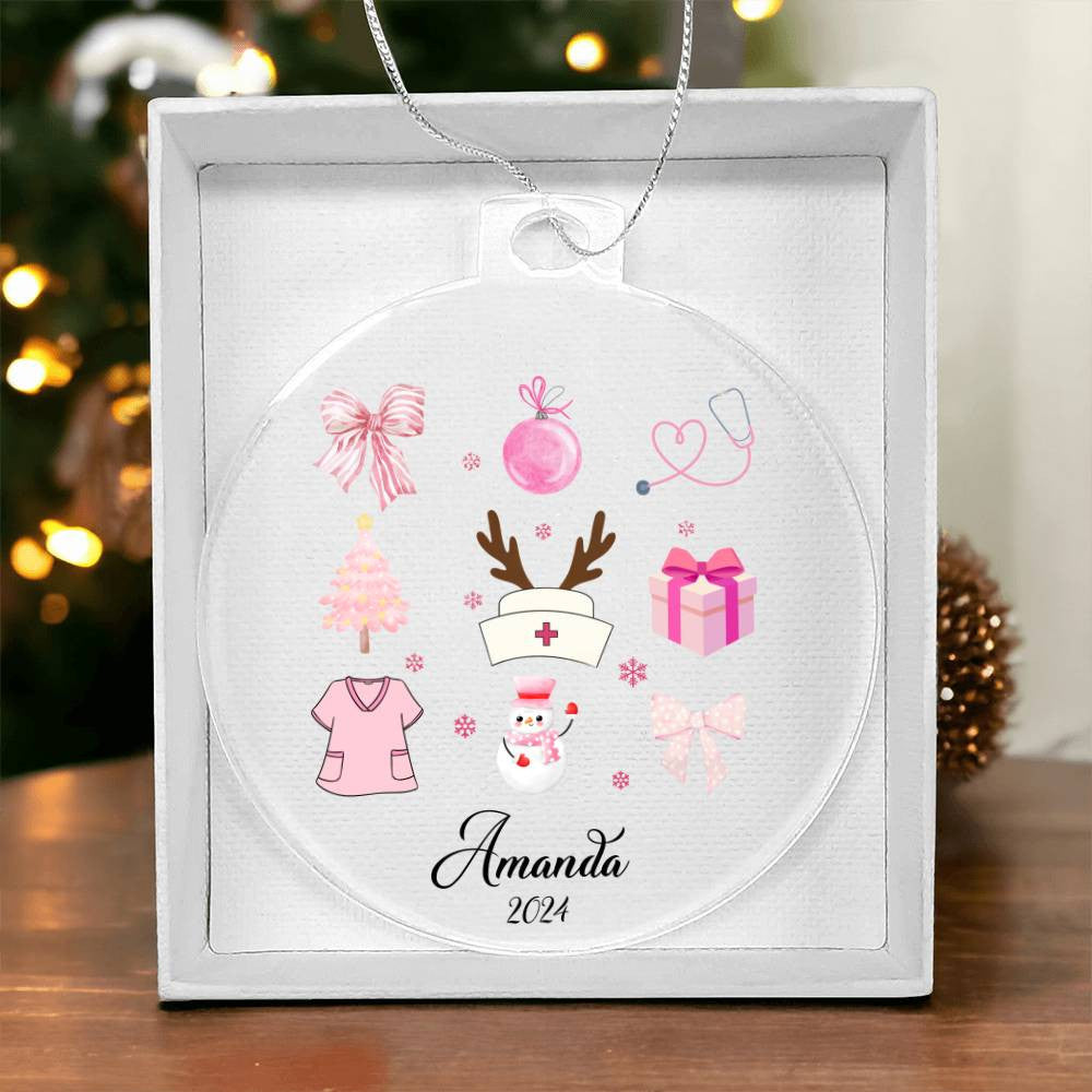 Nurse Acrylic Christmas Ornament-[Heartfelt Family Gift]