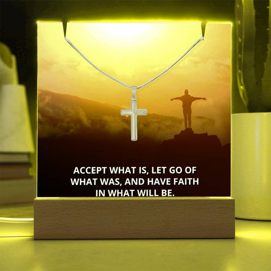 Faith Accept What Is Religious Plaque & Cross Gift Set