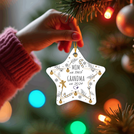 New Grandma Star Ornament-[Heartfelt Family Gift]