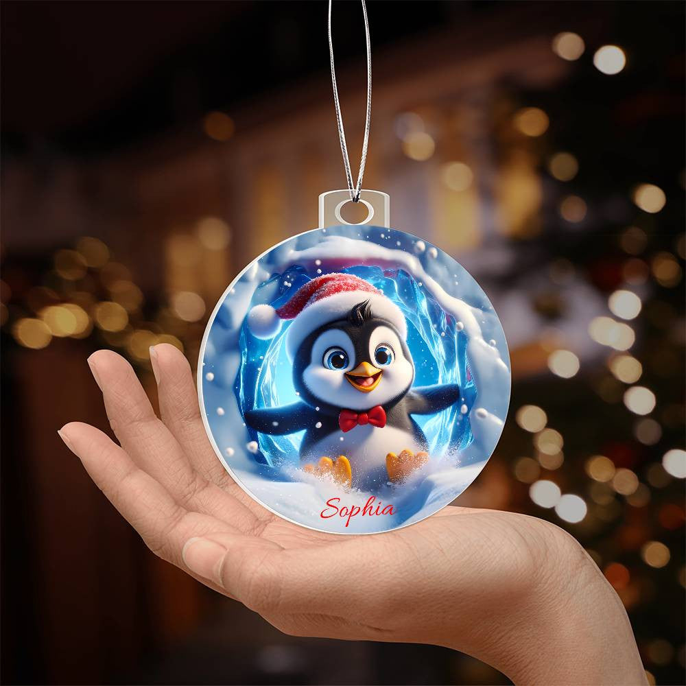 Penquin Acrylic Christmas Ornament-[Heartfelt Family Gift]