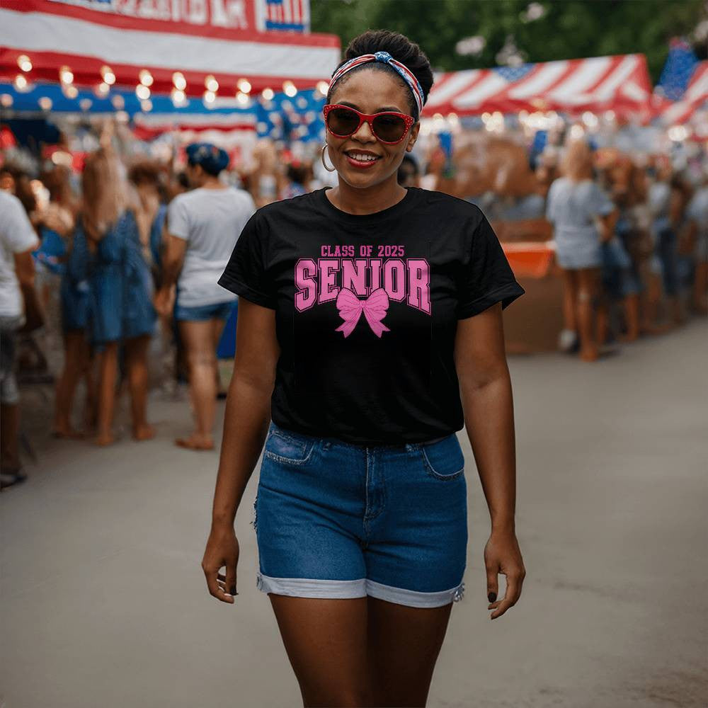 Senior Class of 2025 Pink Couquette  T-Shirt-[Heartfelt Family Gift]