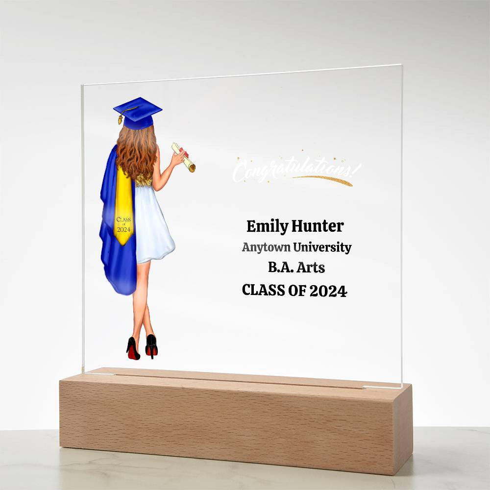 Graduation Acrylic Square Plaque-[product type]