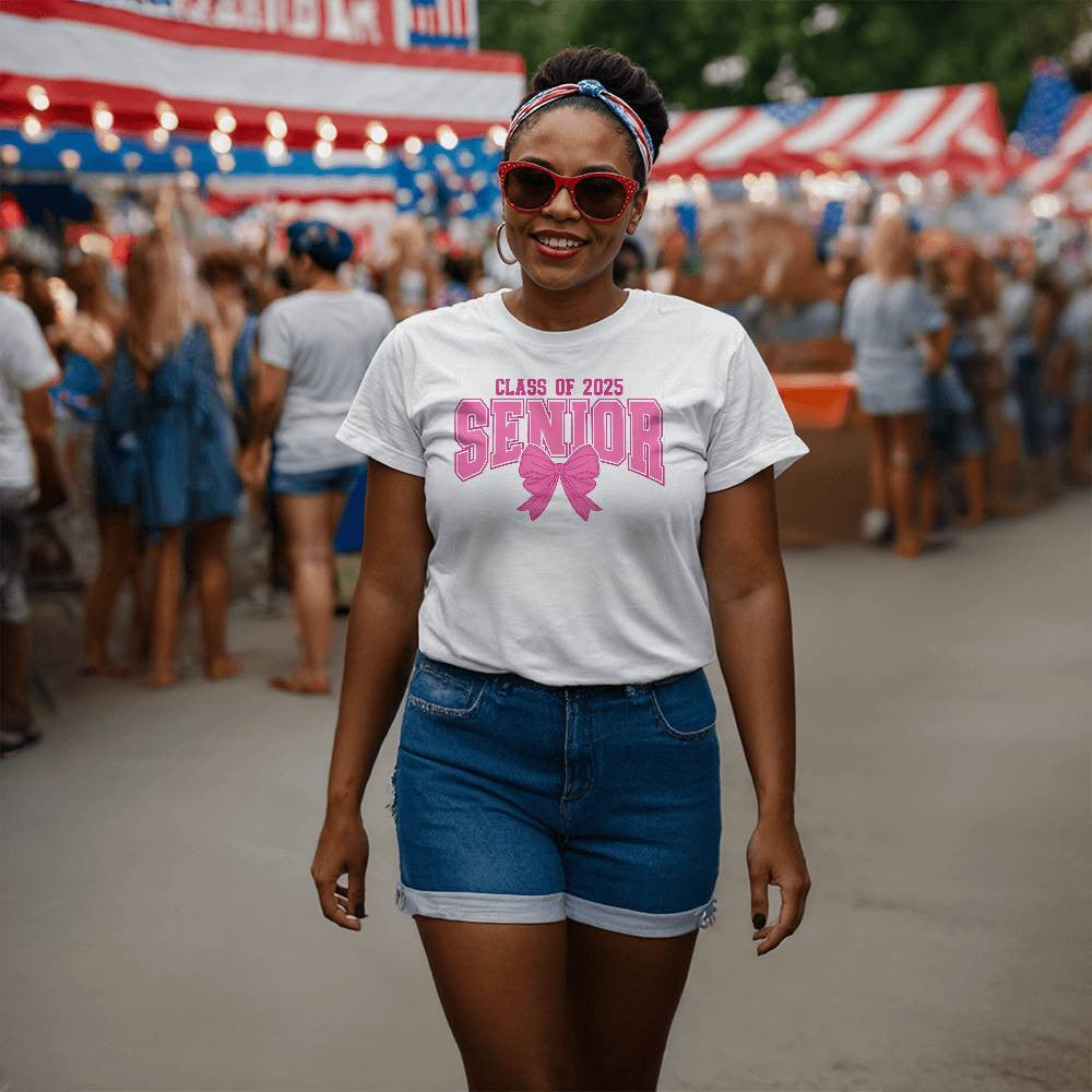 Senior Class of 2025 Pink Couquette  T-Shirt-[Heartfelt Family Gift]