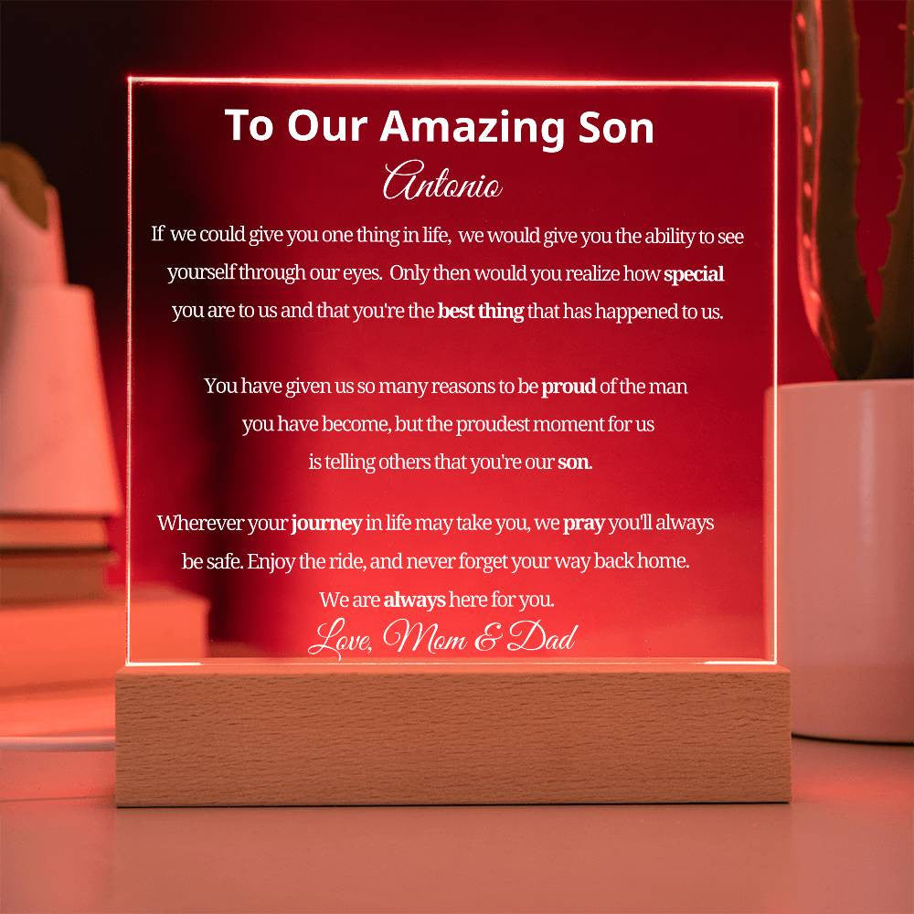 Son Plaque Gift from Mom and Dad