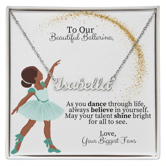 Beautiful Ballerina Dance Gift - Shine Bright - Personalized Name Necklace-FashionFinds4U