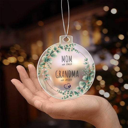 Mom Grandma Acrylic Christmas Ornament