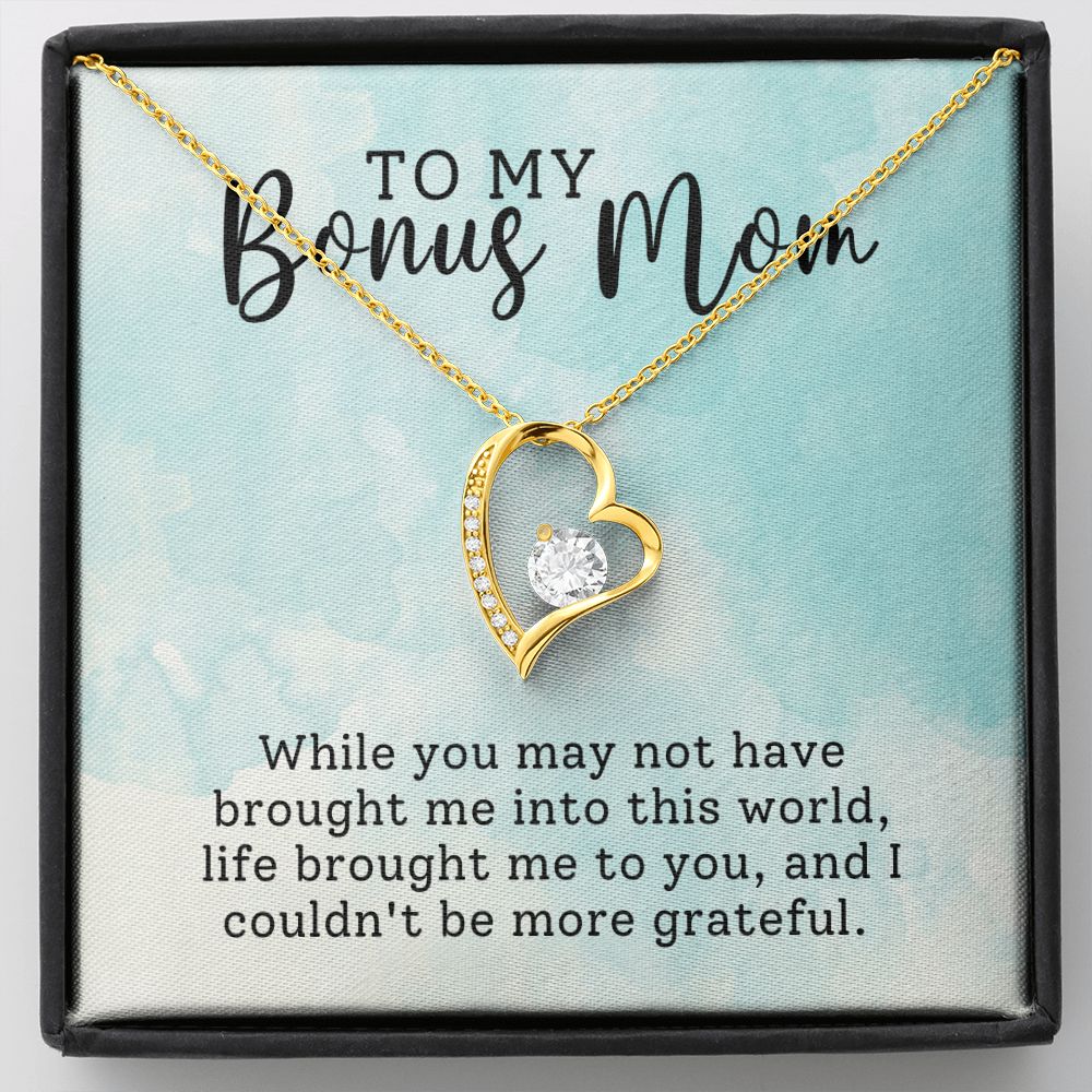 Bonus Mom Grateful Forever Love Heart Necklace-FashionFinds4U