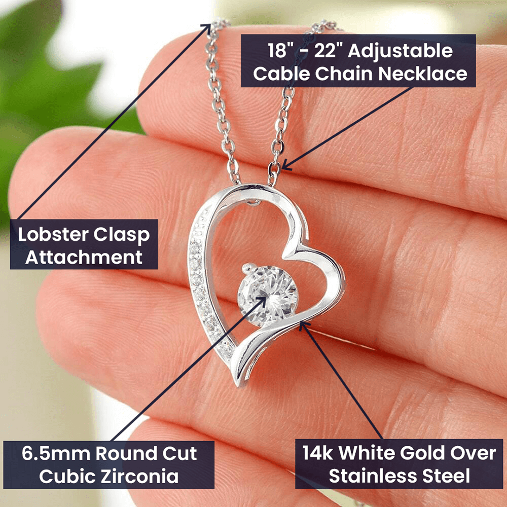 Bonus Mom Grateful Forever Love Heart Necklace-FashionFinds4U