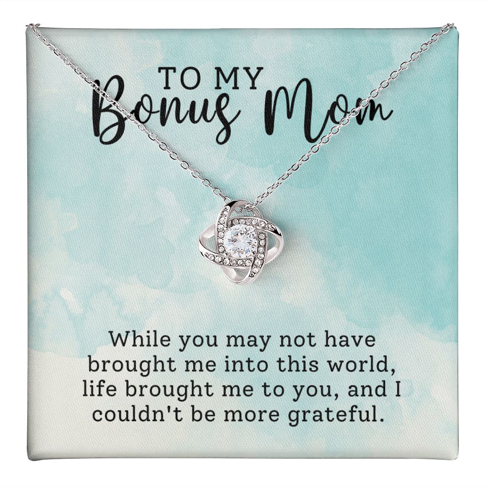 Bonus Mom Grateful Love Knot Necklace-FashionFinds4U