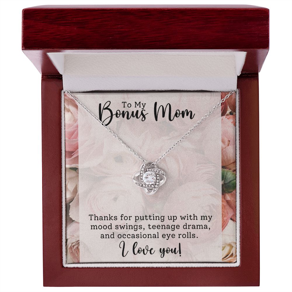 Bonus Mom Thank You Love Knot Necklace-FashionFinds4U