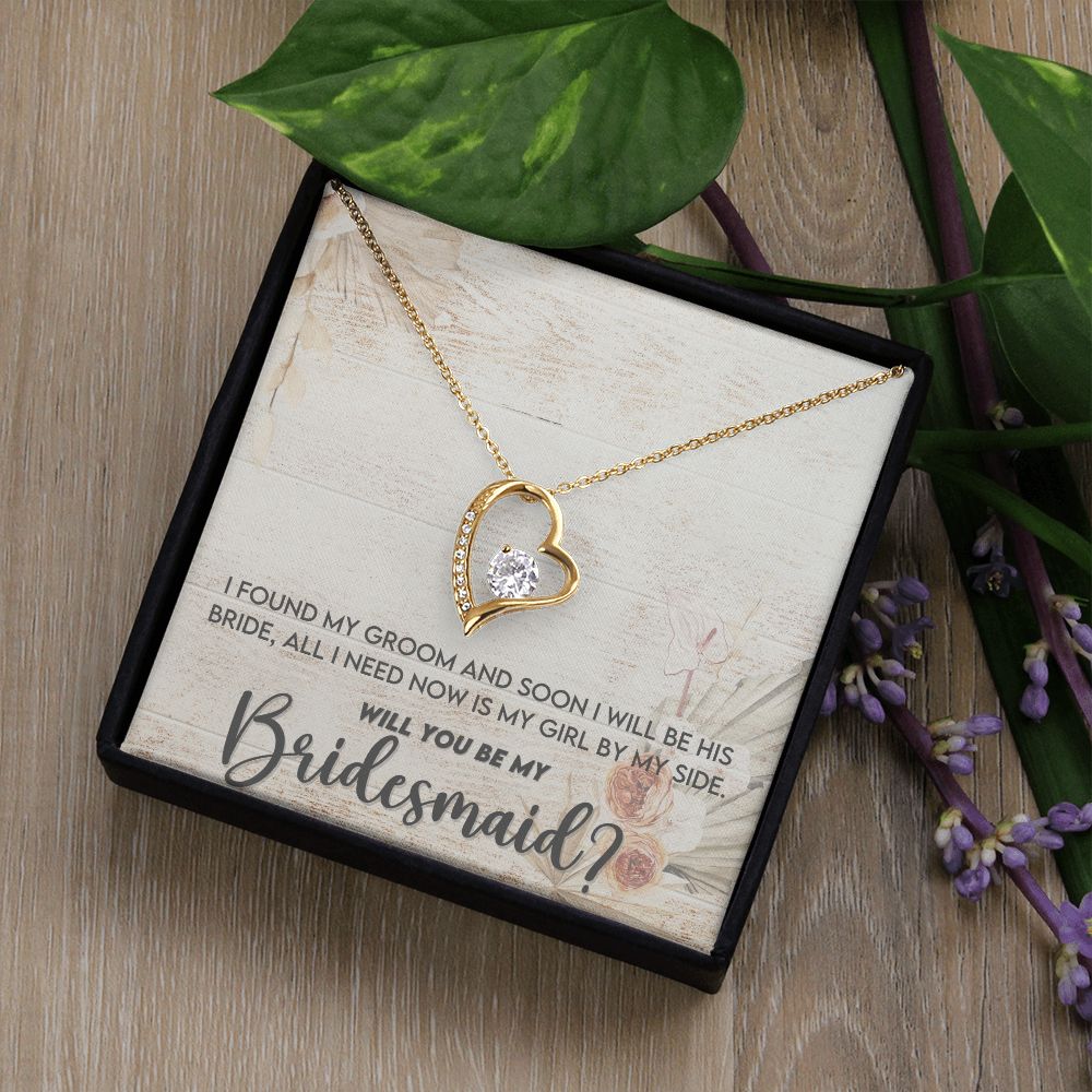 Bridesmaid Proposal Necklace - Bridal Jewelry - Heart Pendant Gift-FashionFinds4U