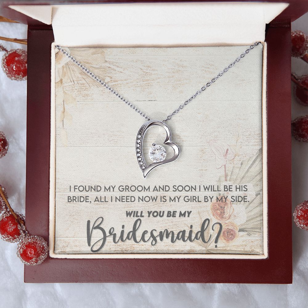 Bridesmaid Proposal Necklace - Bridal Jewelry - Heart Pendant Gift-FashionFinds4U