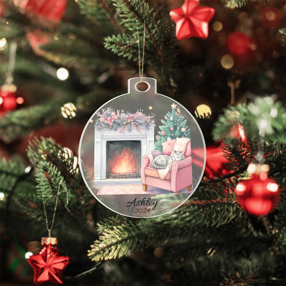 I am Dreaming Of A Pink Christmas Acrylic Christmas Ornament-[Heartfelt Family Gift]