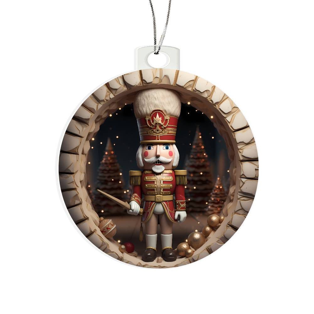 Nutcracker Acrylic Christmas Ornament-[Heartfelt Family Gift]