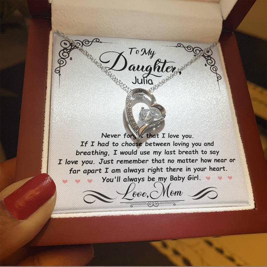 Personalized Daughter Heart Necklace Gift from Mom or Dad-[product type]