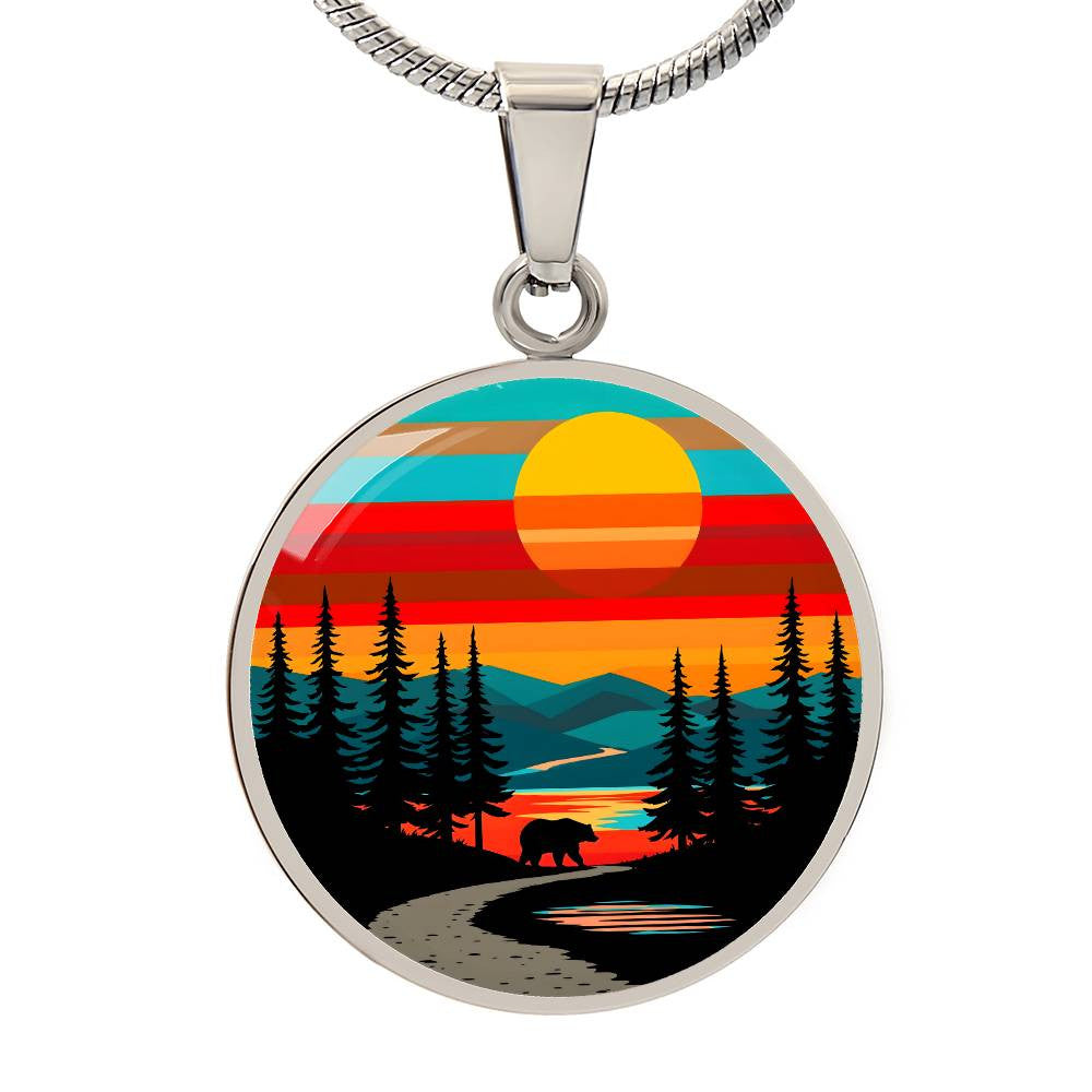 Mountain Bear Necklace with Engraving Gift for Hiker-[Heartfelt Family Gift]