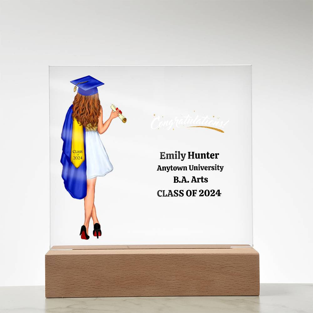 Graduation Acrylic Square Plaque-[product type]