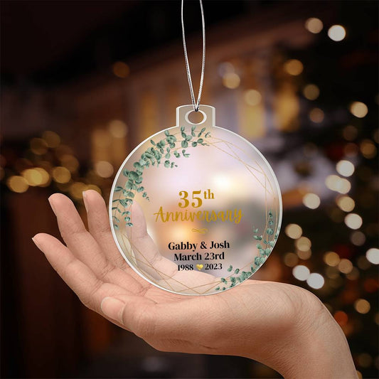 35th Wedding Anniversary Ornament-