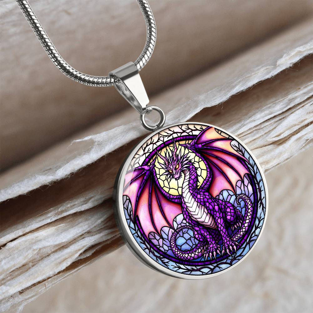 Purple Dragon Pendant Necklace-[Heartfelt Family Gift]