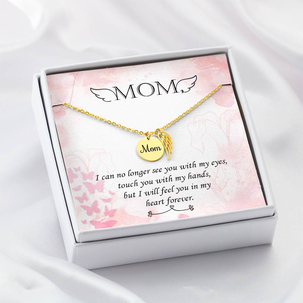 Mom Memorial Necklace Angel Wings-[product type]