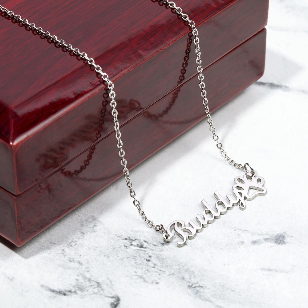 Cat Mom Paw Print Necklace for Mother's Day-FashionFinds4U