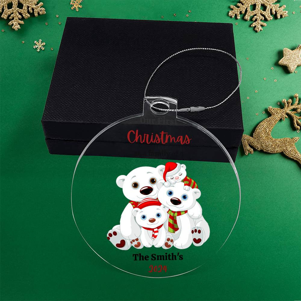 1st Christmas as a family of 4 Polar Bear Ornament-