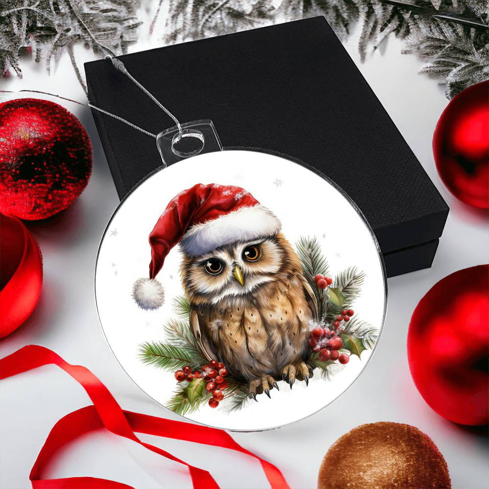 Owl Acrylic Christmas Ornament-[Heartfelt Family Gift]