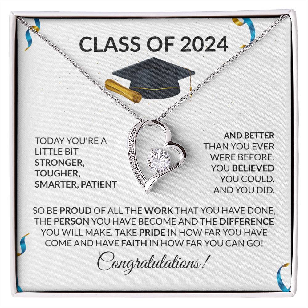 Class of 2024 Graduation Heart Necklace Gift-FashionFinds4U