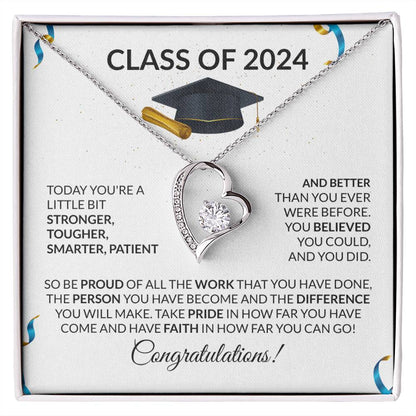 Class of 2024 Graduation Heart Necklace Gift-FashionFinds4U